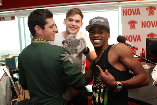 MKTO hang out at Nova with furry friend